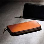 手塗りオイルレザー ラウンド長財布 ブラウン K11108326