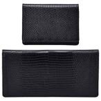 リザード名刺入&amp;リザード長財布(ブラック) K11302515