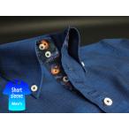 沖縄 アロハ メンズ ボタンダウン シャツ 半袖 クールビズ おしゃれ 限定 紅型 紺 ネイビー系 チェック柄 msck-nv05-4824