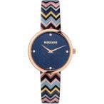 ミッソーニ Missoni レディース 腕時計 Swiss M1 Multicolor Zigzag Leather Strap Watch 34mm Ip Rose Gold