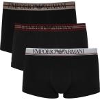 アルマーニ Emporio Armani メンズ ボクサーパンツ インナー・下着 Black stretch-cotton boxer trunks - set of three Black