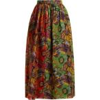 ¥Ç¥å¥í ¥ª¥í¥¦ ¥ì¥Ç¥£¡¼¥¹ ¥¹¥«¡¼¥È Floral-print silk-gazar skirt Emerald-green and red
