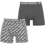 ビヨン ボルグ Bjorn Borg メンズ ボクサーパンツ 2点セット インナー・下着 2 Pack Logo Boxers Black