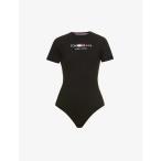 トミー ジーンズ TOMMY JEANS レディース ボディースーツ インナー・下着 Timeless logo-embroidered bodysuit BLACK