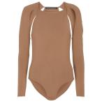 ゼイネプアルケイ Zeynep Arcay レディース ボディースーツ インナー・下着 Cutout Knit Bodysuit Light Brown