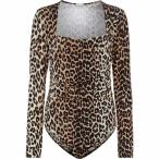 ガニー GANNI レディース ボディースーツ インナー・下着 Leopard-printed bodysuit Leopard