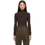 エムエムシックス MM6 Maison Margiela レディース ボディースーツ タートルネック インナー・下着 Brown Turtleneck Long Sleeve Bodysuit Brown