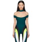 ミュグレー Mugler レディース ボディースーツ インナー・下着 SSENSE Exclusive Green Illusion Bodysuit Teal