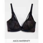 エイソス ASOS Maternity レディース ブラジャーのみ マタニティウェア インナー・下着 Asos Design Maternity Lace Padded Plunge Nursing Bra ブラック
