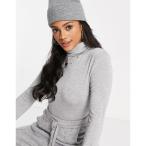 ミスガイデッド Missguided レディース ボディースーツ インナー・下着 funnel neck long sleeve bodysuit in grey グレー