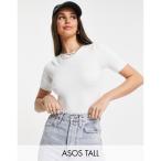 エイソス ASOS Tall レディース ボディースーツ インナー・下着 ASOS DESIGN Tall skinny fit t-shirt bodysuit in white ホワイト