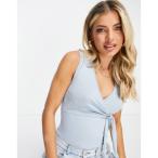 スリードベア Threadbare レディース ボディースーツ インナー・下着 super stretch tie side bodysuit in blue ブルー