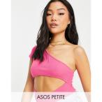 エイソス ASOS Petite レディース ボディースーツ インナー・下着 ASOS DESIGN Petite one sleeve cut out bodysuit in bright pink ブライトピンク