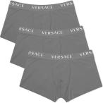 ヴェルサーチ Versace メンズ ボクサーパンツ 3点セット インナー・下着 logo waistband boxer trunk - 3 pack Black