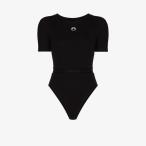 マリーン セル Marine Serre レディース ボディースーツ インナー・下着 crescent moon panelled bodysuit black