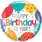 【１枚販売】18インチ ラウンド　ハッピーバースデートゥーユー バルーンズ 風船 飾り デコレーション