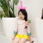 水着 女の子 キッズ ラッシュガード 子供 セパレート 花柄水着 子ども スイムウェア 上下セット 2点セットUV策 長袖水着 スクール水着