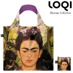 Yahoo! Yahoo!ショッピング(ヤフー ショッピング)【ＬＯＱＩ】ローキー エコバッグ MUSEUM Collection FRIDA KAHLO Self Portrait with Hummingbird Recycled Bag フリーダ・カーロ  折りたたみポーチ付き