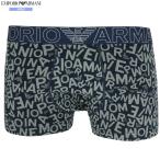  коробка нет Emporio Armani боксеры EMPORIO ARMANI мужской бренд ALL OVER LOGO BOLD хлопок стрейч темно-синий 260924 бесплатная доставка 