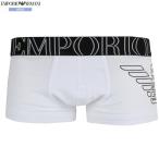  коробка нет Emporio Armani боксеры EMPORIO ARMANI мужской бренд большой Logo хлопок стрейч белый 0808BE бесплатная доставка 