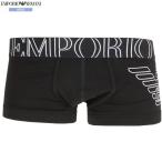  коробка нет Emporio Armani боксеры EMPORIO ARMANI мужской бренд большой Logo хлопок стрейч чёрный 0808BE бесплатная доставка 