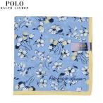  новый старый товар Polo * Ralph Lauren носовой платок POLO RALPH LAUREN подарок упаковка бесплатный сделано в Японии цветок хлопок шелк большой размер носовой платок -f синий 261023