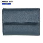 ショッピングコムサ 訳あり特価 コムサメン 三つ折り財布 COMME CA MEN 76%OFF メンズ ブランド 本革 エンボスレザー コンパクト 紺 210923 送料無料