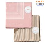  новый старый товар Beams дизайн носовой платок 2 шт. комплект BEAMS DESIGN унисекс упаковка бесплатный сделано в Японии принт взрослый марля розовый × чай 020824