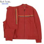 新古品 ポールスミス ルームウェア 上下セット Paul Smith 32%OFF メンズ ブランド アーティストストライプ ジップ 紳士 長袖 長ズボン 赤 2504BE 送料無料