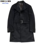 ショッピングコムサ コムサメン コート COMME CA MEN 56%OFF メンズ ブランド カシミヤ×ウールビーバー加工 イタリアンカラーベルテッドコート 黒 271224 送料無料