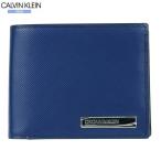 新古品 カルバンクライン 二つ折り財布 CK CALVIN KLEIN 20%OFF メンズ ブランド 本革 ポリッシュ レザー 紺 030425 送料無料