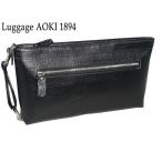 青木鞄LugardBALBOSバルボス天ファスナーエンボスレザーセカンドバ...