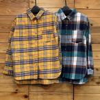 チェックシャツ ネルシャツ 長袖 シャツ オーバーシャツ イエロー ネイビー グリーン ML フリー レディース トップス