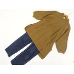 LEPSIM и т.п. длинный рукав вязаный туника свитер + Denim конические брюки ko-tine-to2 позиций комплект M соответствует оттенок коричневого индиго голубой натуральный 30~40 плата 