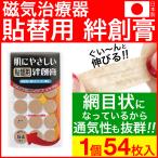 磁気治療器 貼り替えシール ウレタン素材 絆創膏 肌に優しい貼替用絆創膏54枚入 18枚入×3シート 日本製 円形タイプ 直径22mm 小さい バンドエイド送料無料