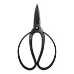 ( 若狭屋 )長刃大久保鋏195mm 黒 ( TH-1 / AT10245678 )( はさみ 園芸 植木 ) (Q41CD)