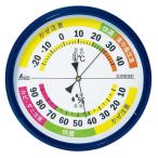 #70503 温湿度計 Ｆ-4Ｌ 生活管理 丸型 15cm ブルー 温度計 湿度計 70503 (SSO) (Q41CD)