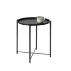 サイドテーブル おしゃれ ミニテーブル ソファテーブル LFS-880BK トレーテーブル ブラック (AZM) (Q41CD)