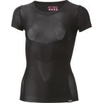 アンダーシャツ レディース インナーウェア ウィメンズUネック半袖シャツ ブラック  (YNX)