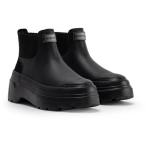 レザーブーツ ショートブーツ 長靴 REFINED EXPLORER PULL ON LEATHER BOOT BLACK  (HUN)