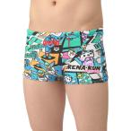 水着 ショートレッグ 練習用 トレーニングスパッツ ショートレッグ ブルー×ホワイト  (ARN)