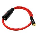 XLR変換ケーブル XLRキャノン オス to 3.5MM ステレオミニプラグ メス 変換ケーブル マイクケーブル 0.75M (レッド)