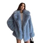 毛皮コート レディース ロングアウター エコファージャケット 防風 防寒 フェイクファー ふわふわ あったか 毛皮ブルゾン エレガント