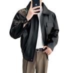  кожаная куртка мужской деловой жакет мотоцикл жакет блузон осень-зима надеты искусственная кожа внешний куртка с логотипом . защита от ветра дождь одноцветный 