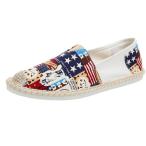 エスパドリーユ メンズ フラッグ柄 スニーカー ジュートソール 麻 フラットシューズ ローカット 涼しい 軽量 滑り止め 夏用 快適