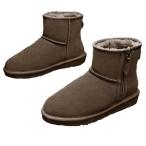 ムートンブーツ スノーブーツ メンズ 裏起毛 ミドルカット サイドジップ 冬用 あったかい 防寒 スリッポン 防滑 綿靴 履きやすい 撥水