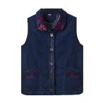  передний открытие лучший Denim sinia мода choki без рукавов пожилые люди складывать воротник жилет большой размер перо ткань простой 4 сезон обращение мягкий женщина 