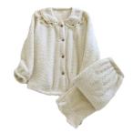  зима флис пижама воротник флис симпатичный складывать воротник гонки оборка боа женский салон одежда мягкий толстый спальная одежда .... одноцветный 