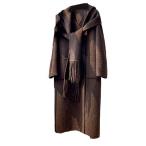  Пальто Честерфилд шерсть 100 muffler имеется Brown la автомобиль пальто длинное пальто женский кисточка бахрома внешний осень-зима надеты мода 