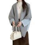  женский шерсть манто шерстяное пальто средний длина 2 цвет шаль свободно большой размер casual внешний переключатель body type покрытие осень-зима 